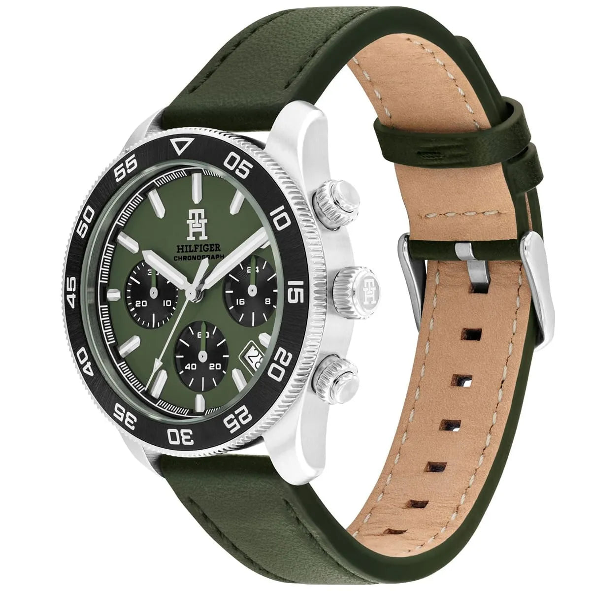 Tommy Hilfiger Green Leather Chronograph Men's Watch - 1792188