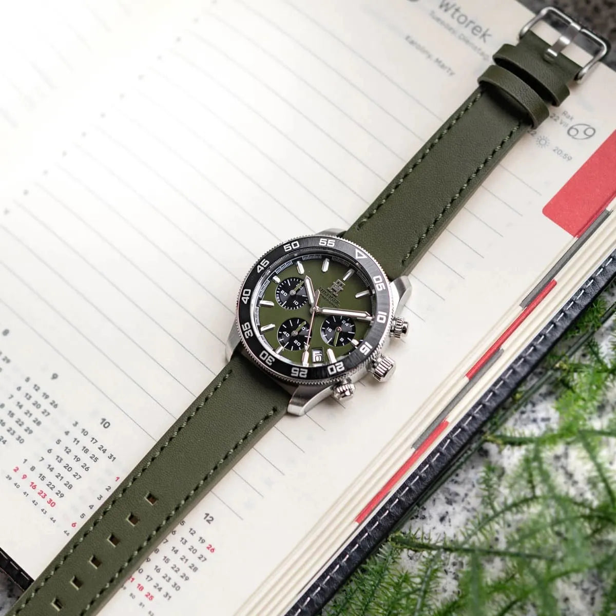 Tommy Hilfiger Green Leather Chronograph Men's Watch - 1792188