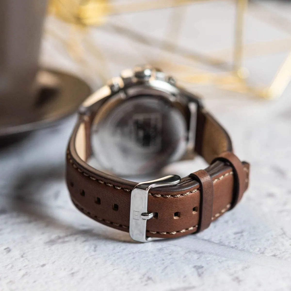 Tommy Hilfiger Jameson Multifunction (43mm) Blue Dial / Brown Leather Strap Men's Watch - 1792195