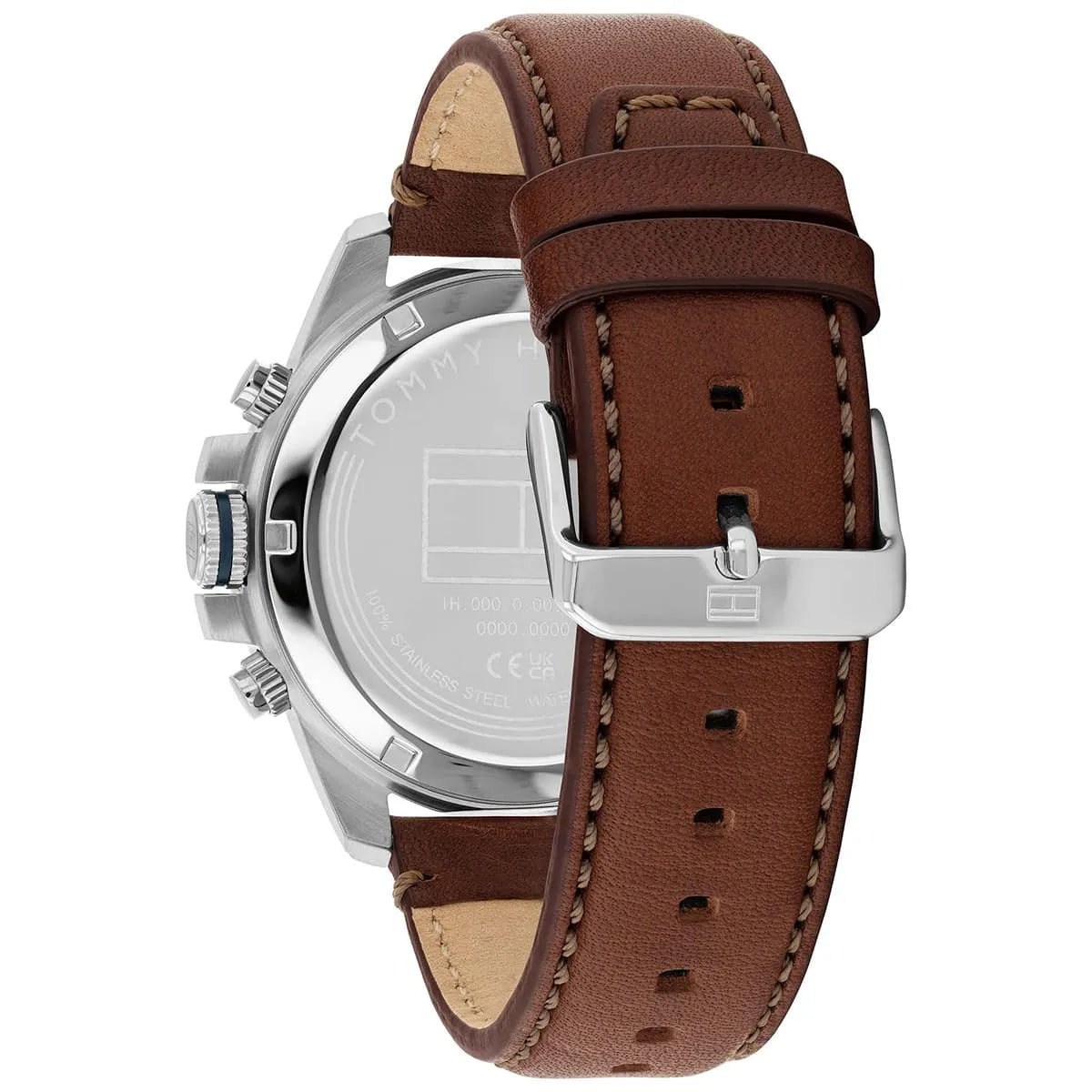 Tommy Hilfiger Jameson Multifunction (43mm) Blue Dial / Brown Leather Strap Men's Watch - 1792195