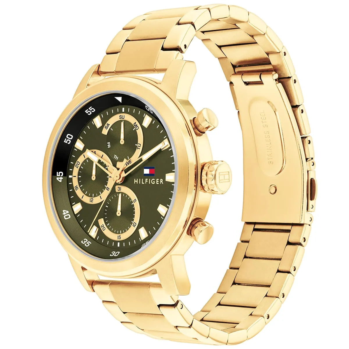 TOMMY HILFIGER Analog Multifunction Quartz With Gold-Tone Stainless Steel Bracelet Mens Watch - 1792216