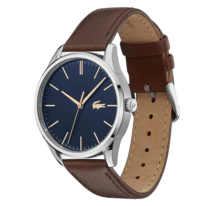 LACOSTE Vienna Brown Leather Blue Dial Men's Watch 2011046