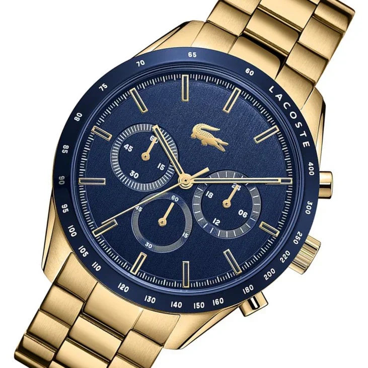 Lacoste Boston Gold Steel Blue Dial Men's Chronograph Watch - 2011096