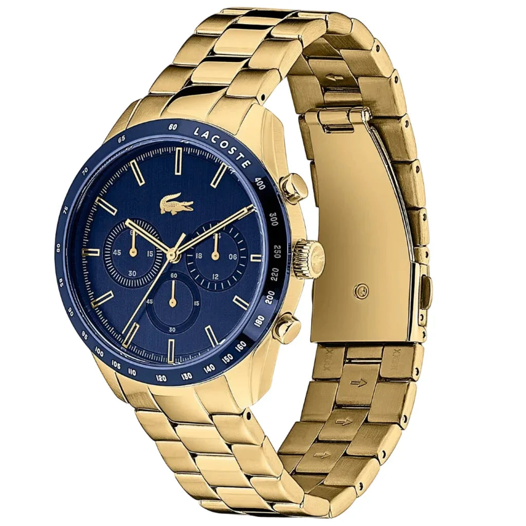 Lacoste Boston Gold Steel Blue Dial Men's Chronograph Watch - 2011096