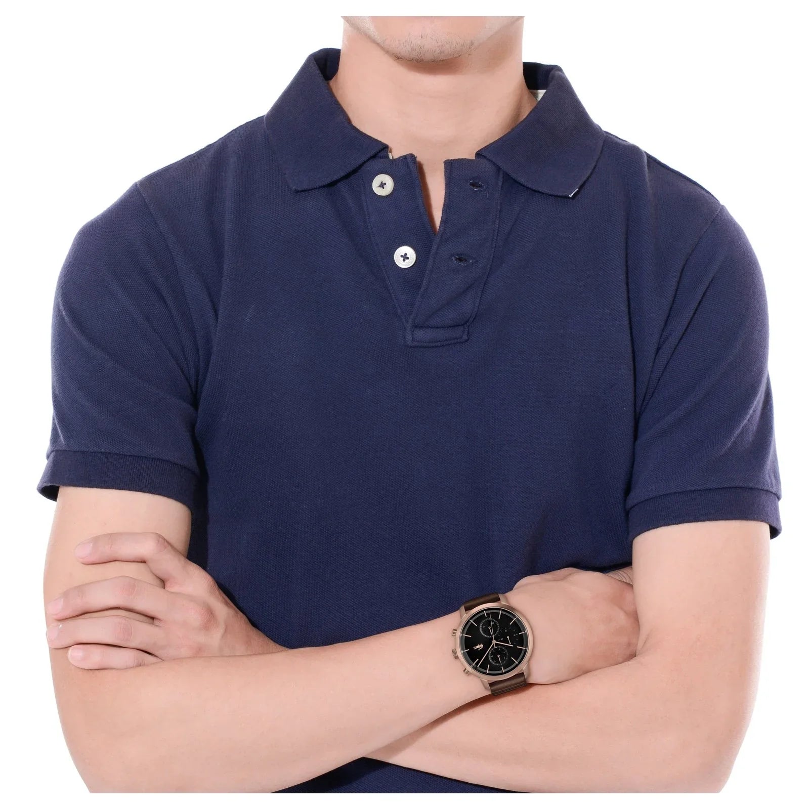 Lacoste Chronograph Analog Black Dial Brown Leather Strap Men 2011257