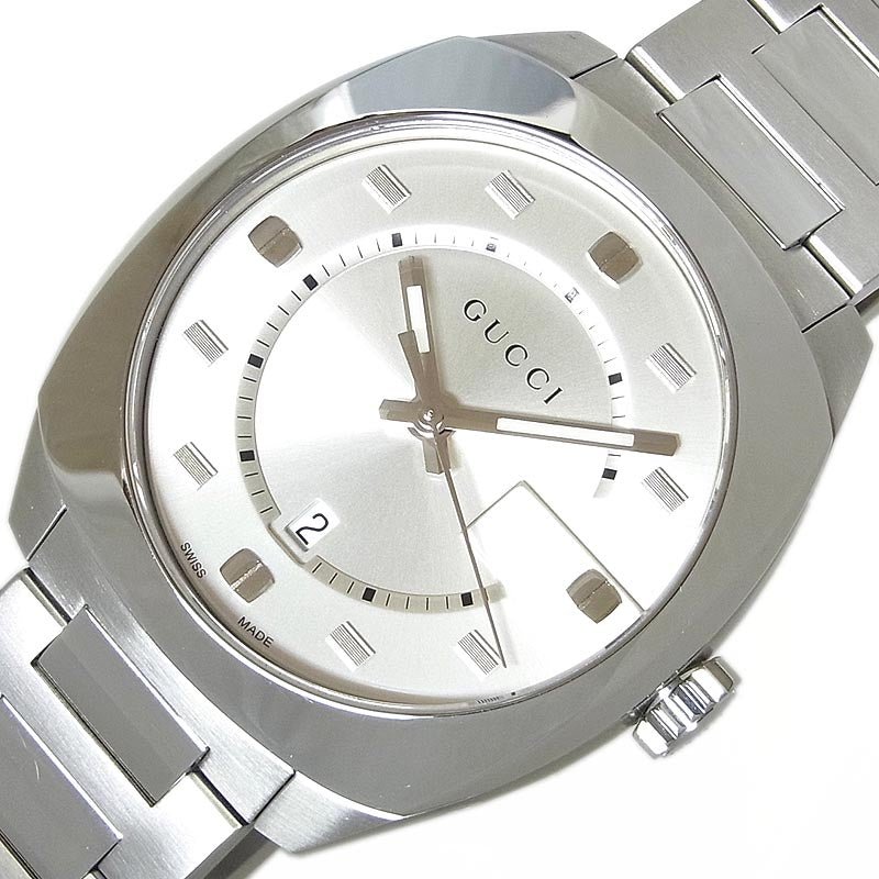 Gucci YA142308 Men's GG2570 Silver-Tone Quartz Watch YA142308 - Image 7