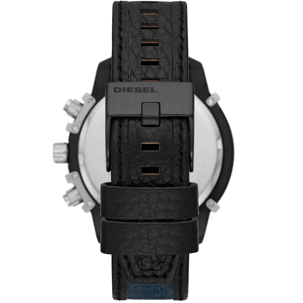 Diesel Griffed Chronograph Denim and Leather Men's Watch - DZ4572