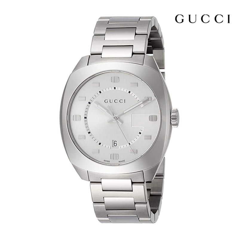 Gucci YA142308 Men's GG2570 Silver-Tone Quartz Watch YA142308 - Image 3