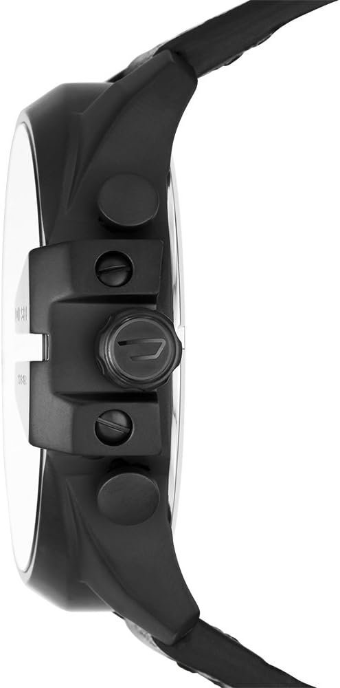 Diesel Mega Chief Chronograph Black Leather Men's Watch - DZ4460