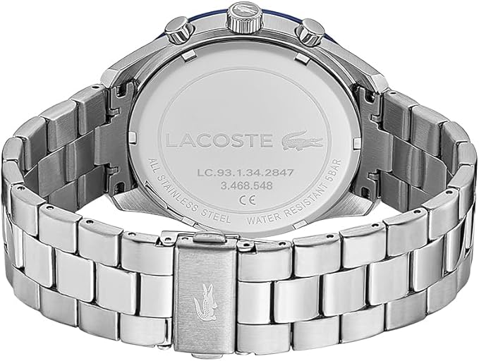 Lacoste Boston Stainless Steel Blue Dial Men's Chrono Watch - 2011081
