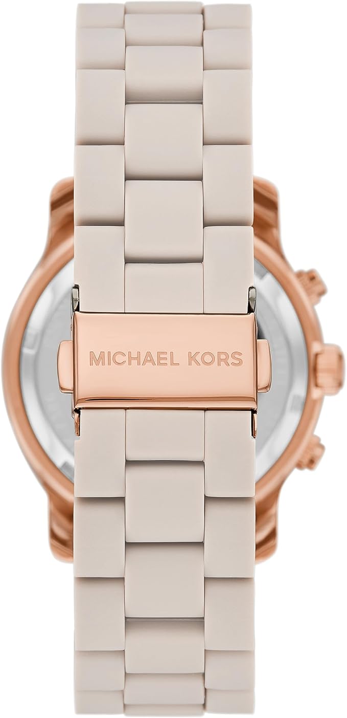 Michael Kors Runway Analog Crystals Rose Gold Dial Two Tone Steel Strap Watch for Women - MK7355