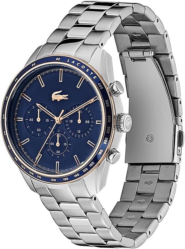 Lacoste Boston Stainless Steel Blue Dial Men's Chrono Watch - 2011081