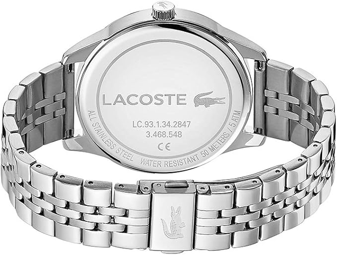 Lacoste Vienna Silver Stainless Steel Quartz Grey Dial Silver Stainless Steel Bracelet Mens Watch - 2011073