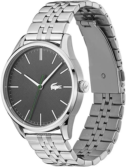 Lacoste Vienna Silver Stainless Steel Quartz Grey Dial Silver Stainless Steel Bracelet Mens Watch - 2011073