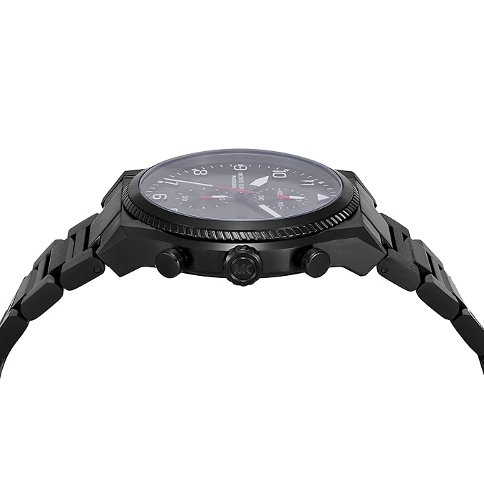 Oversized Panorama Black-Tone Chronograph Men's Watch - MK9198