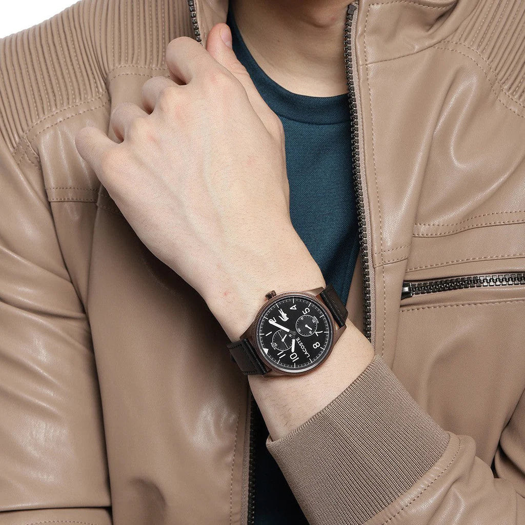 Lacoste Continental Black Leather Men's Watch - 2011042