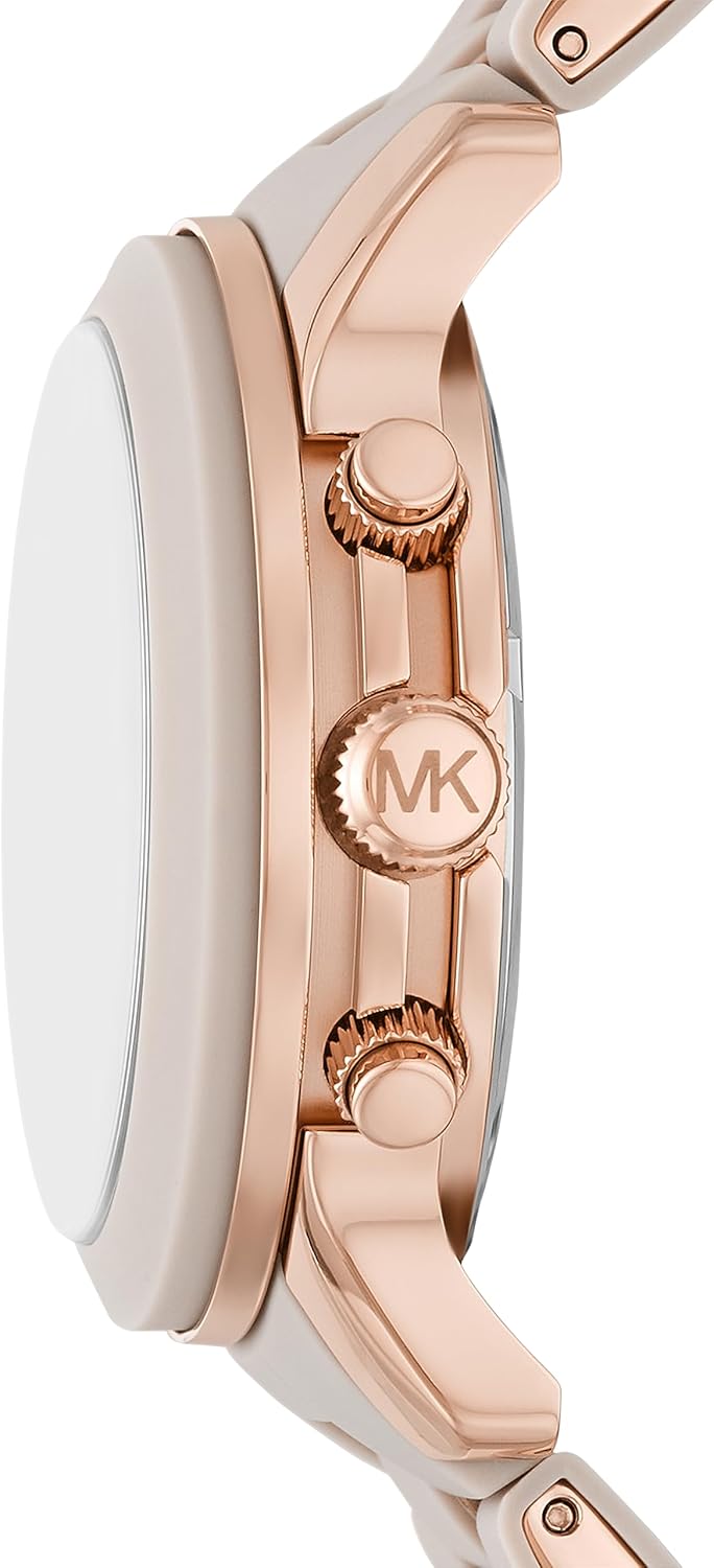 Michael Kors Runway Analog Crystals Rose Gold Dial Two Tone Steel Strap Watch for Women - MK7355