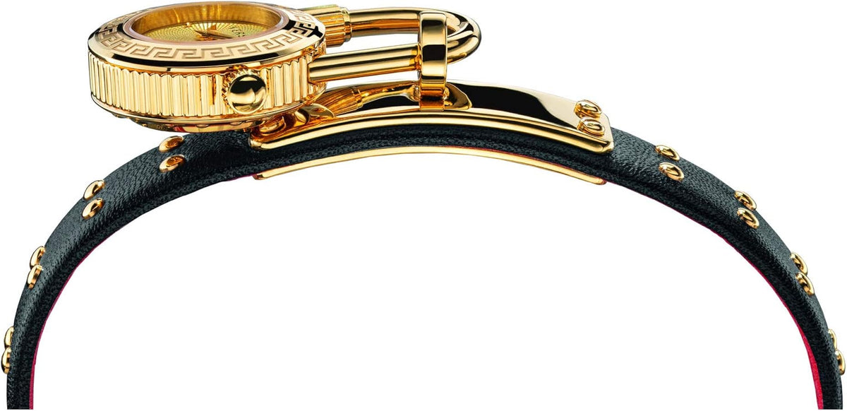Versace Medusa Lock Icon Quartz Gold Dial Ladies Watch VEDW00119