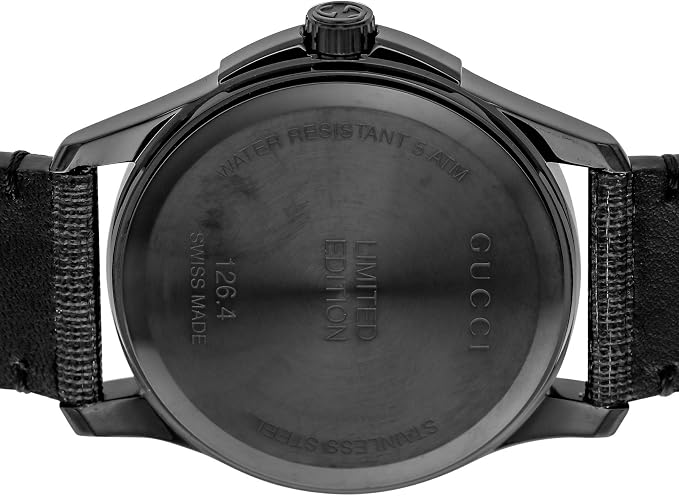 Gucci YA1264018 G-Timeless G-Timeless Black Dial Stainless Steel Sapphire Glass Quartz 38MM Swiss Watch - YA1264018