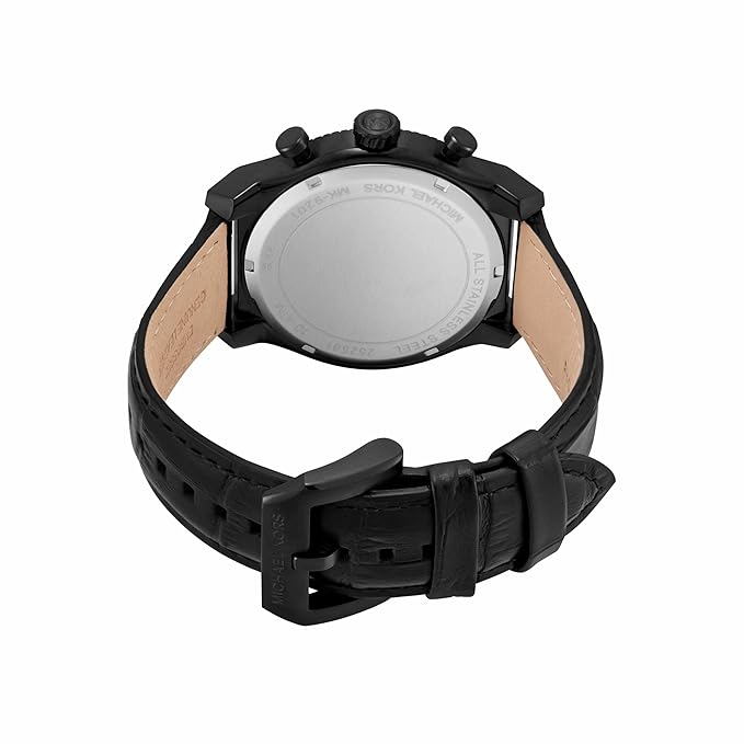 Michael Kors Panorama Chronograph Black Quartz Leather Watch MK9201