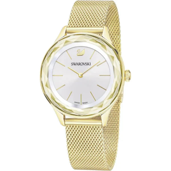 Swarovski Octea Nova Silver Dial Gold Mesh Bracelet Watch for Women - 5430417
