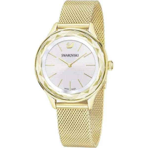 Swarovski Octea Nova Silver Dial Gold Mesh Bracelet Watch for Women - 5430417