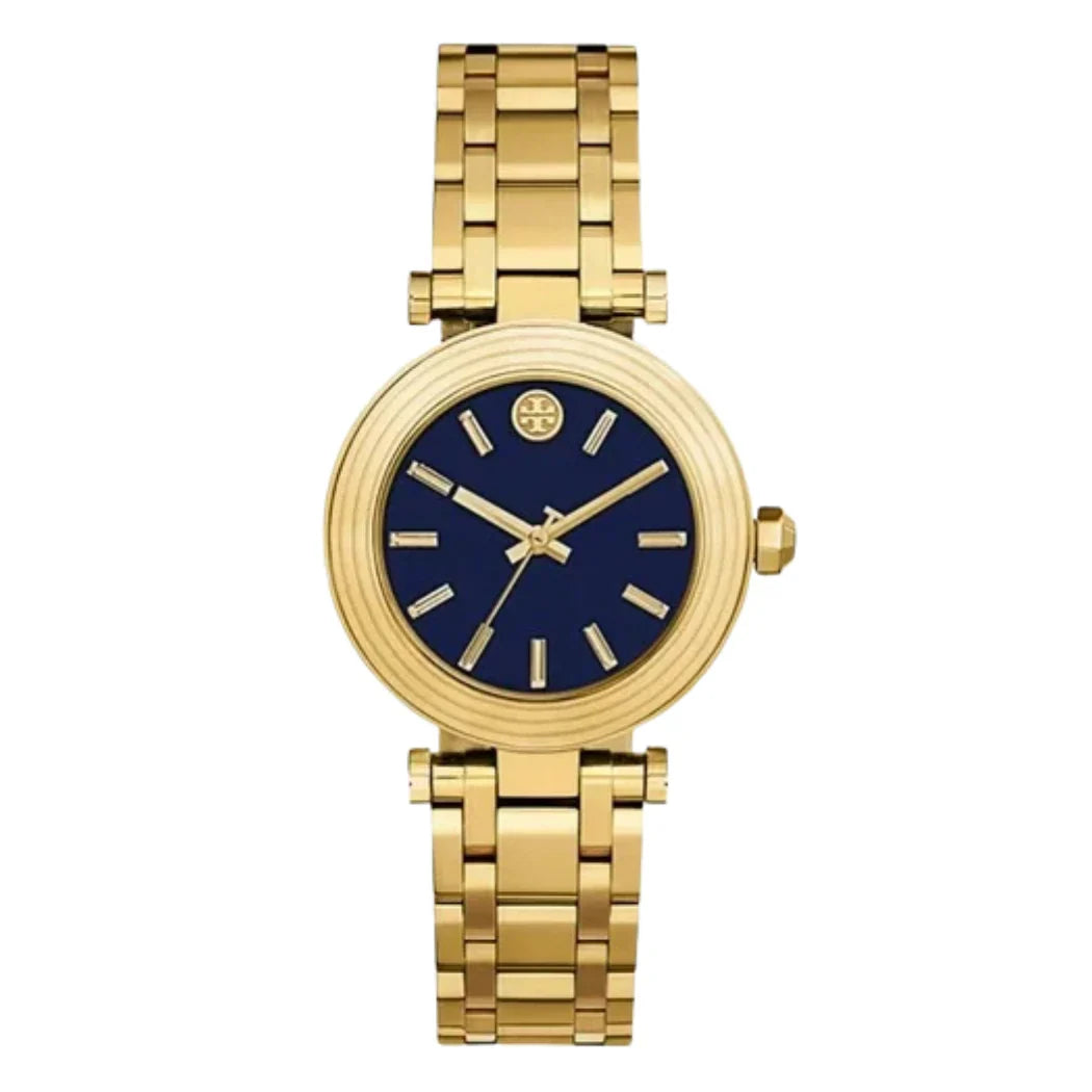 Tory Burch Classic T Navy Blue Dial Gold Women's Watch TBW9010