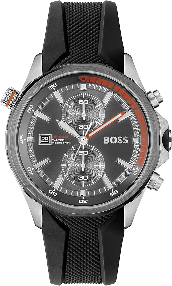 Hugo Boss Globetrotter Black Silicone Men's Watch 1513931