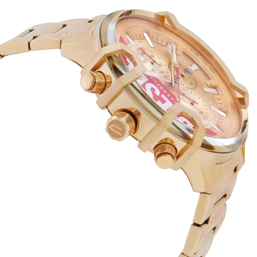 Diesel Griffed Chronograph 48mm Gold Dial Men's Watch DZ4595