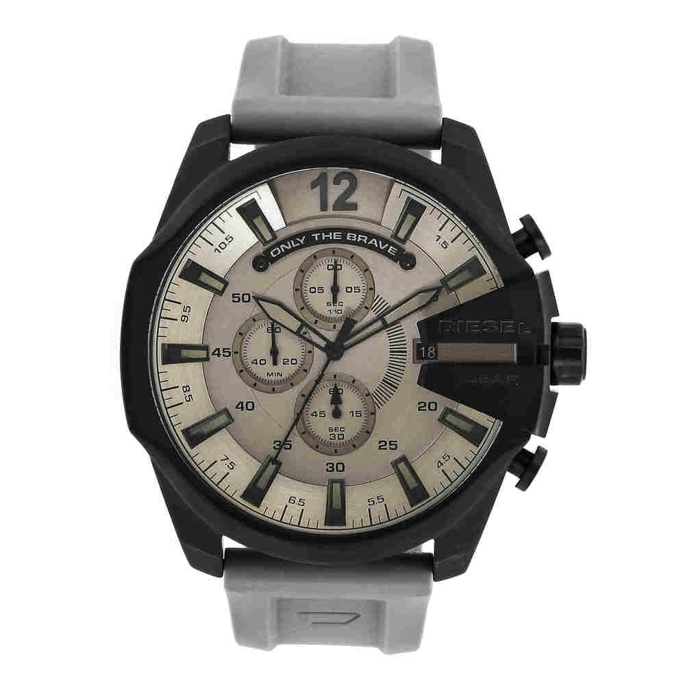 Diesel Mega Chief Men’s Gray Dial Grey Strap Chrono Watch DZ4496