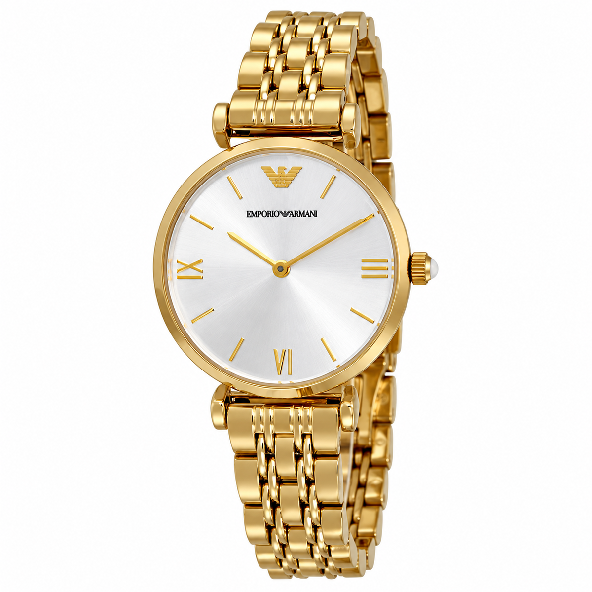 Emporio Armani Classic Silver Dial Gold-tone Women's Watch - AR1877