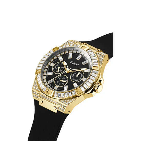 Guess black silicone strap gold case Men's Watch - GW0208G2