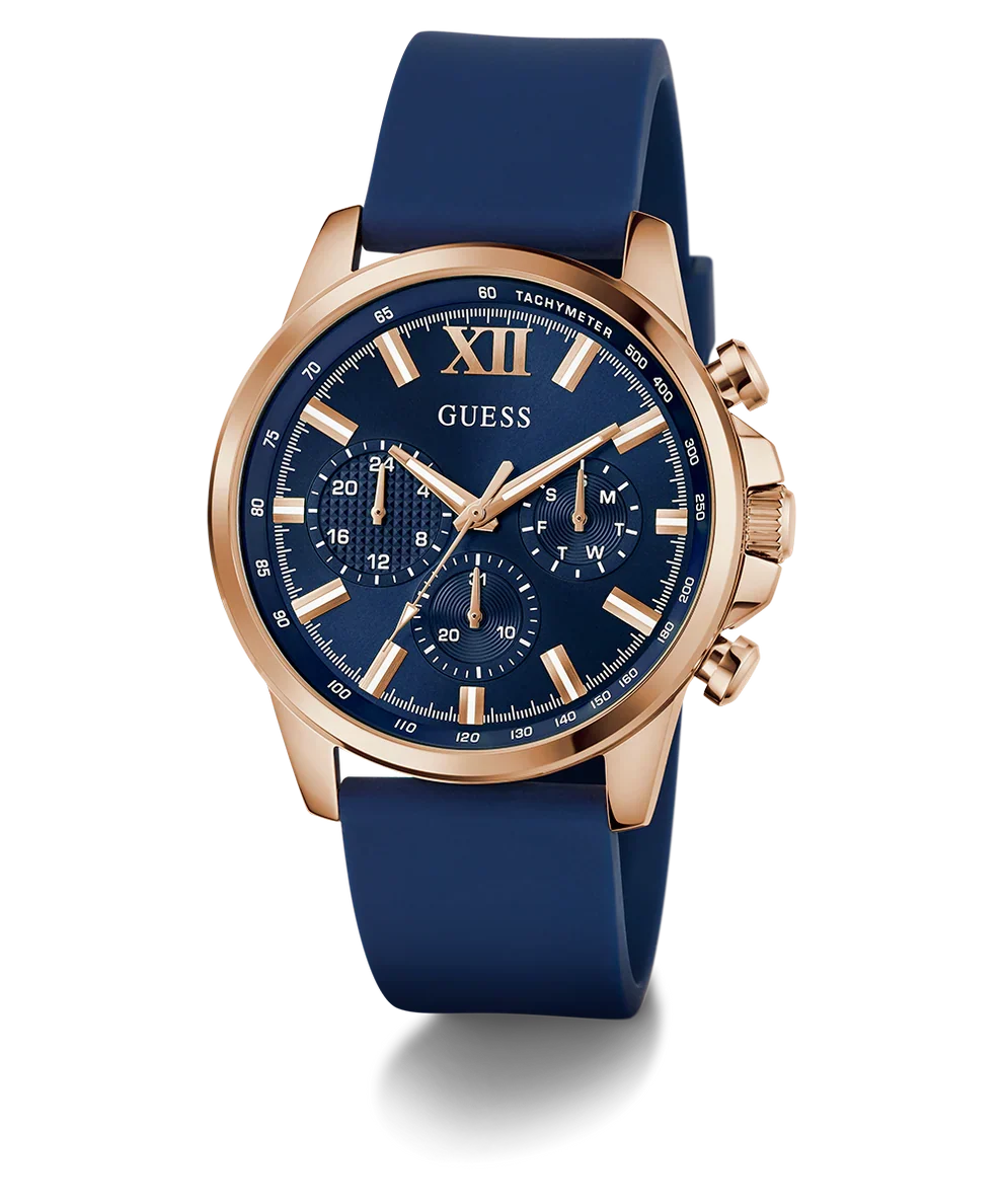 GUESS Blue Rose Gold Tone Multi-function Mens Watch - GW0913G1