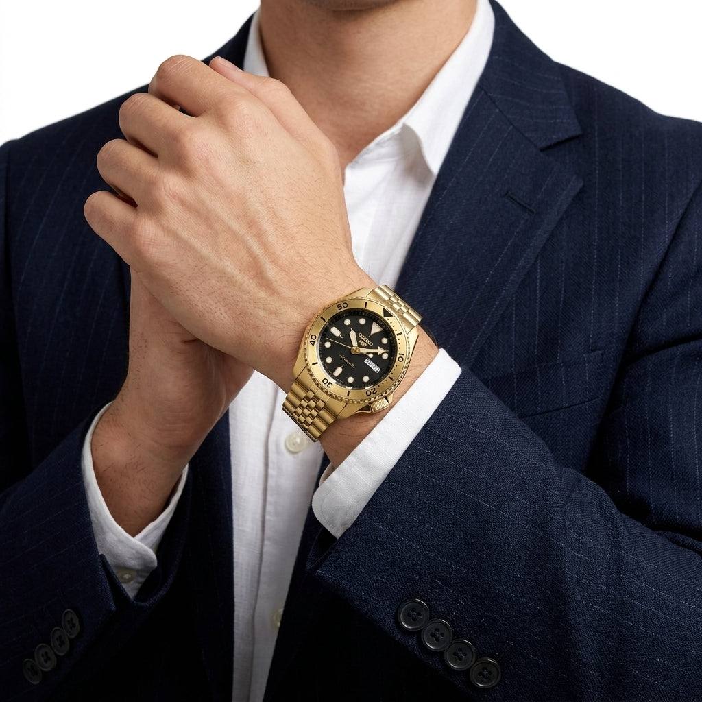 Seiko 5 Sports Automatic Gold Men's Watch - SRPK18