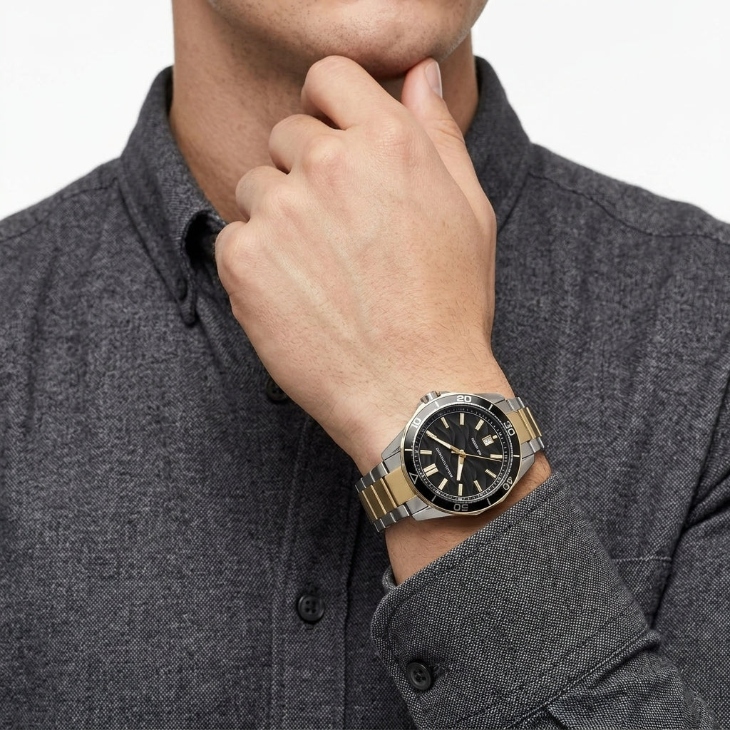 Armani Exchange Spencer Three-Hand Date Two-Tone Men's Watch - AX1956