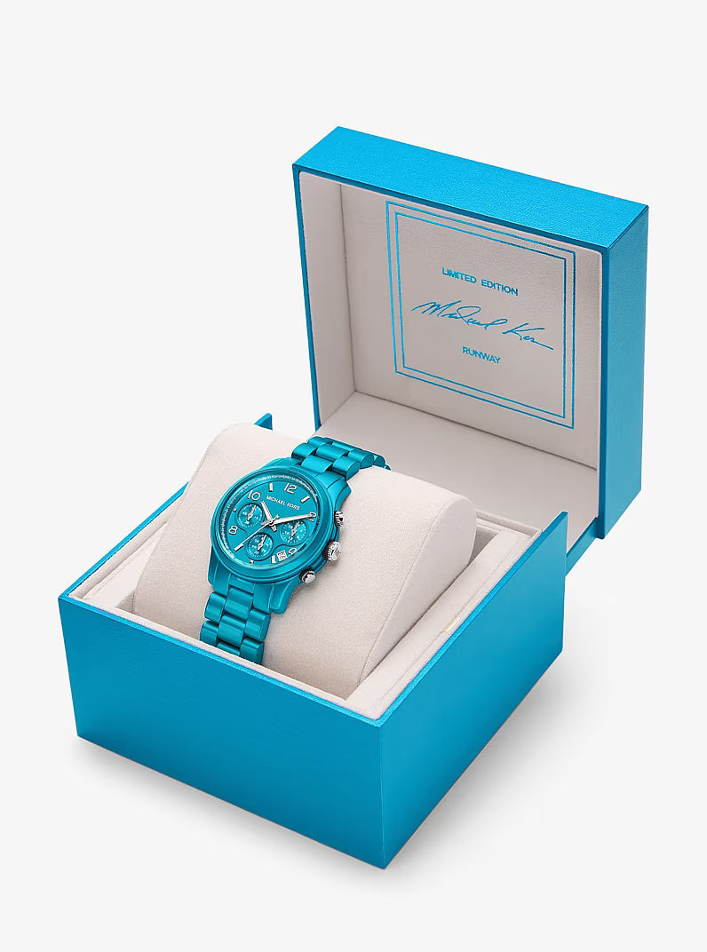 Michael Kors Runway Limited Edition Blue Dial Blue Steel Strap Watch for Women - MK7479LE