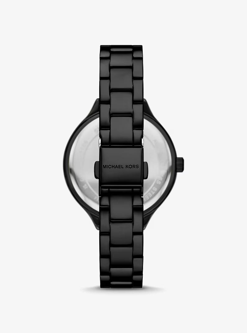 Michael Kors Aspyn Pavé Logo Black-Tone Watch - MKO1109