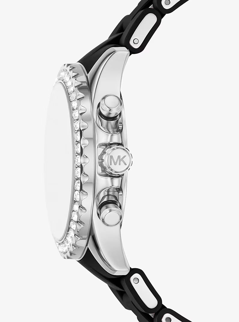 Michael Oversized Everest Pavé Silver-Tone Watch - MKO1132