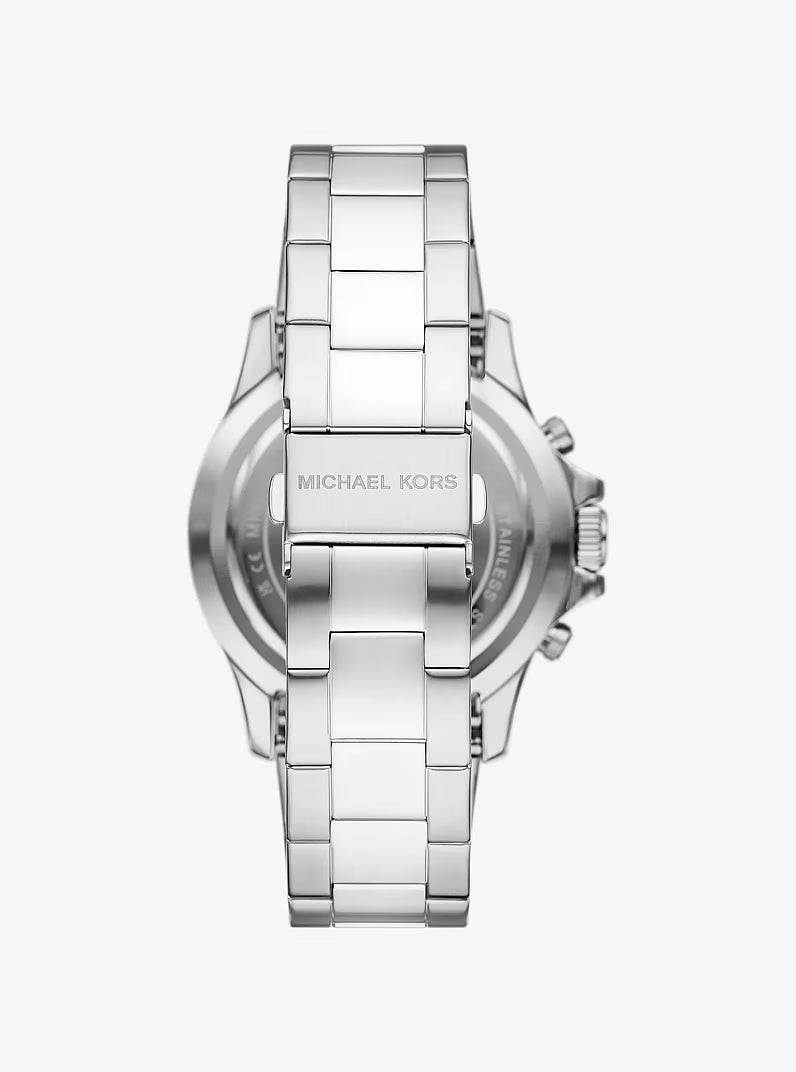 Michael Kors Oversized Everest Silver-Tone Watch in JUNGLE GREEN - MKO1157