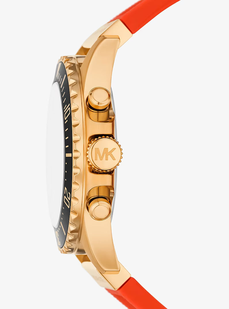 Michael Kors Oversized Everest Gold-Tone and Silicone Watch MKO1163