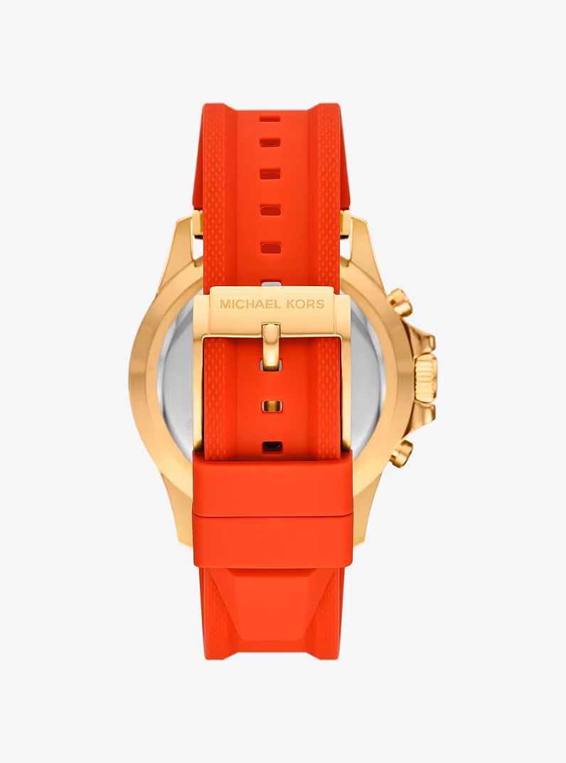 Michael Kors Oversized Everest Gold-Tone and Silicone Watch MKO1163