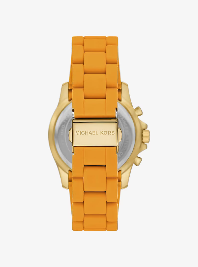 Michael Kors Everest Pavé Gold-Tone and Silicone Watch - MKO1177