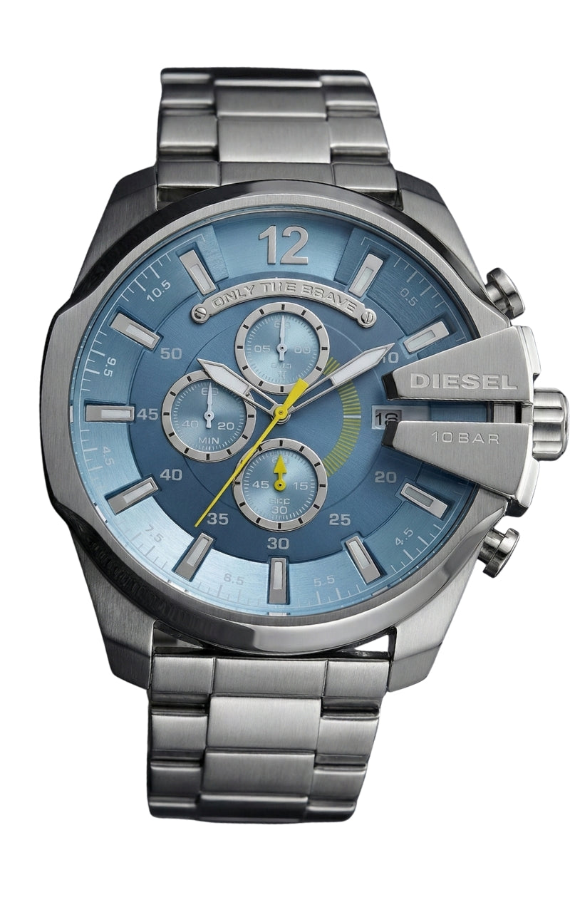 Diesel Mega Chief Chronograph Light Blue Dial Men's Watch DZ4281