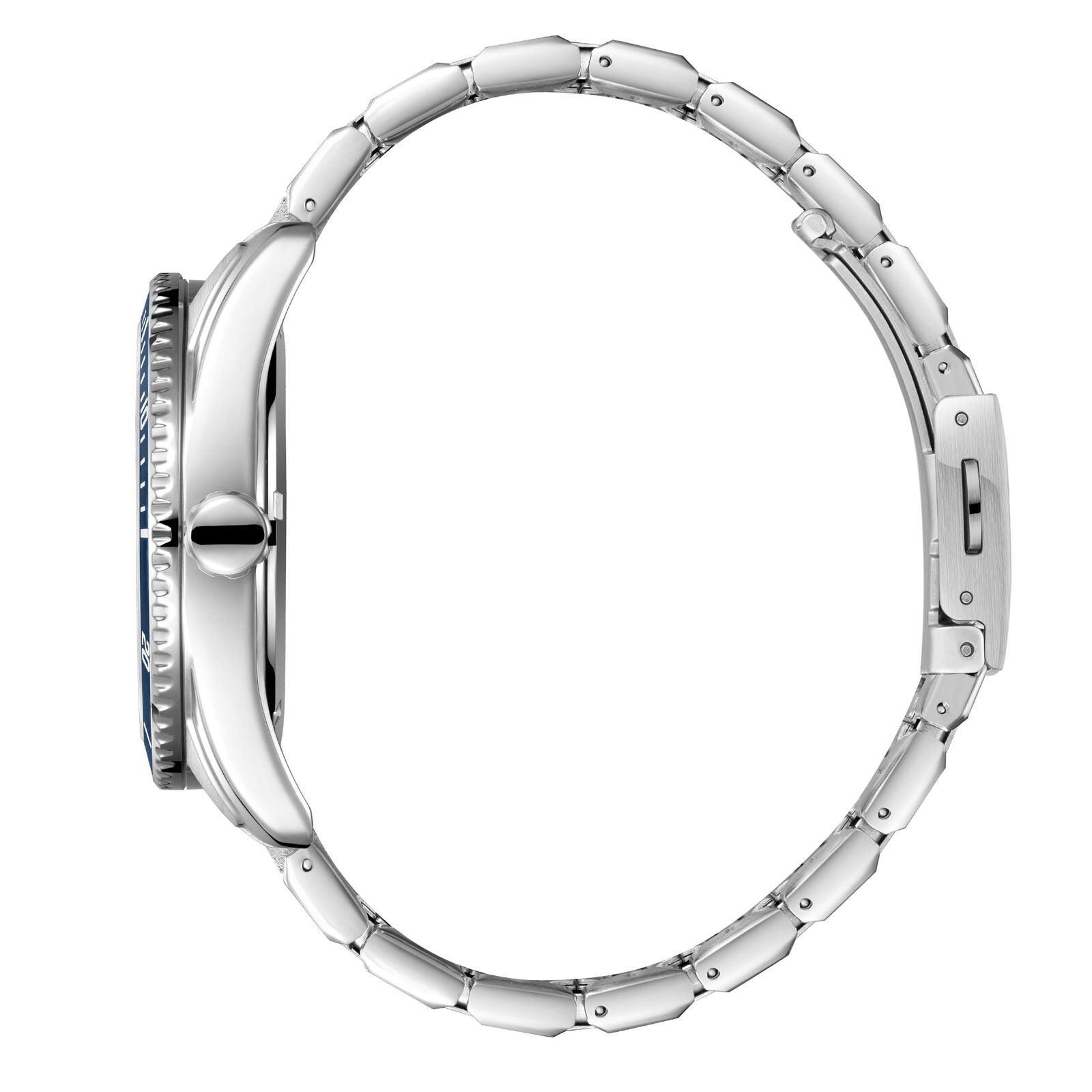 Lee Cooper Donald Day Date Window Blue Dial Silver Watch - LC08314.390