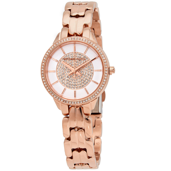 Michael Kors Women's Rose Gold Watch White Dial - MK1039