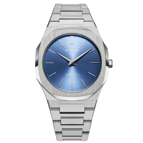 D1 Milano Ultra Thin Blue Dial Silver Steel Men's Watch - UTBJ03