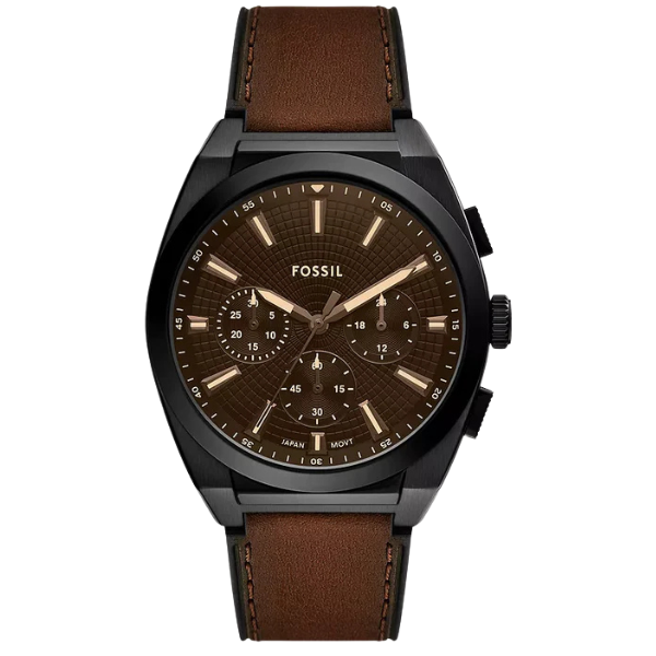 Fossil Minimalist Three-Hand Black Eco Leather Men's Watch - FS6108