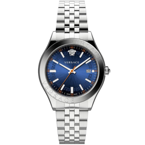 Versace Hellenyium Silver Blue DIal Men's Watch VEVK00921