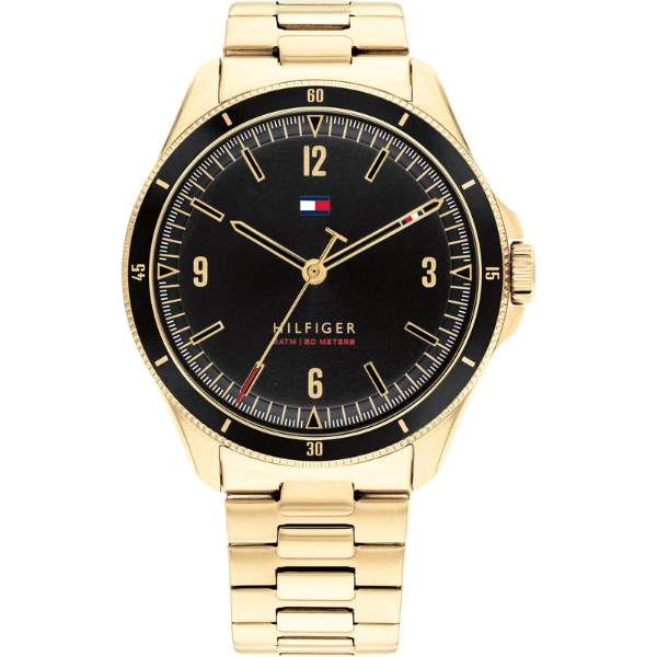 Tommy Hilfiger Maverick Black Dial Gold Men's Watch - 1791903