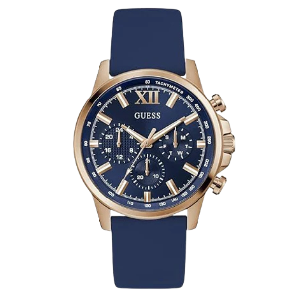 GUESS Blue Rose Gold Tone Multi-function Mens Watch - GW0913G1